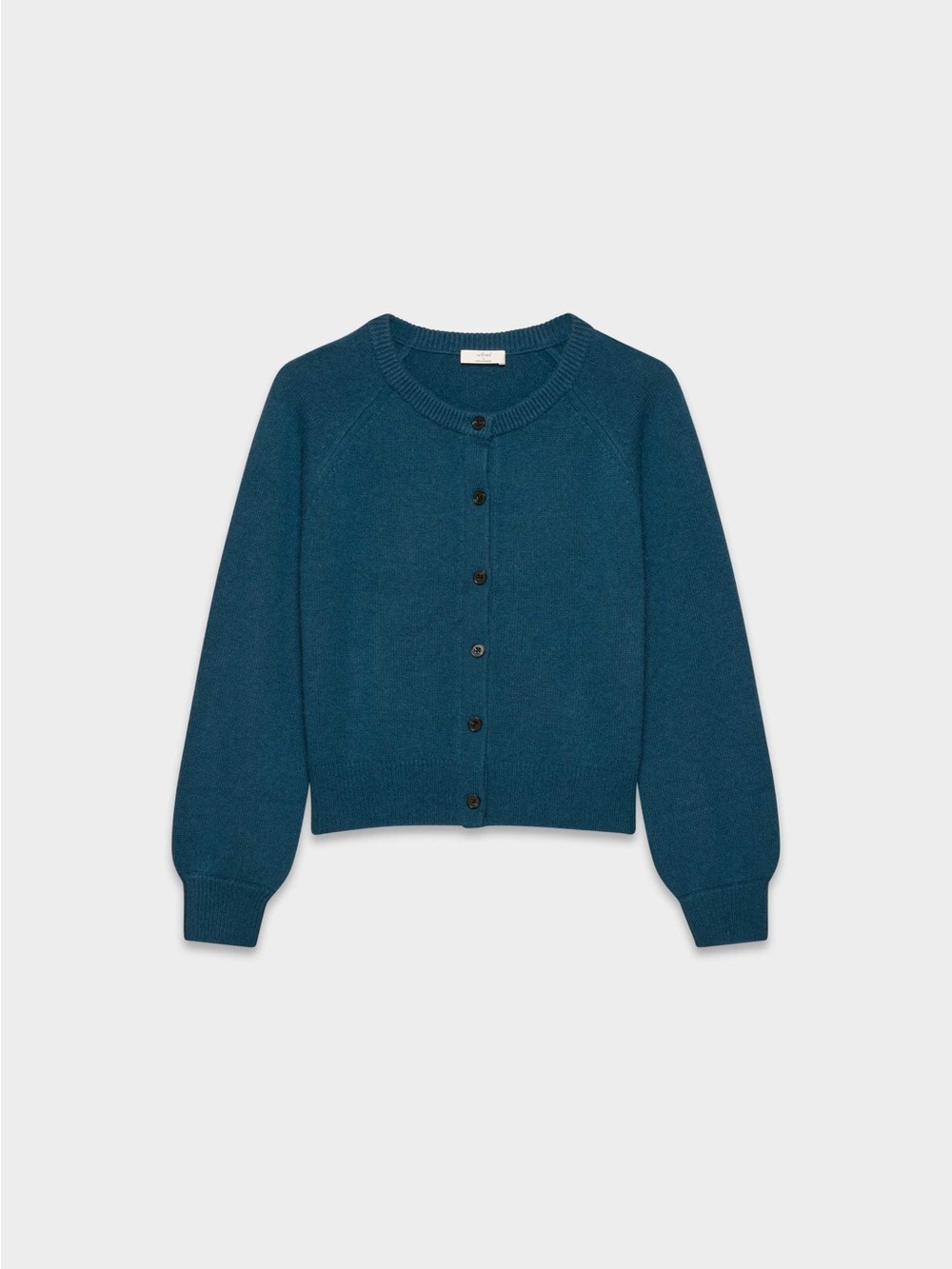 Wilfred Essential Wool Cashmere London Cardigan Blue Crewneck Button-Front Cardi